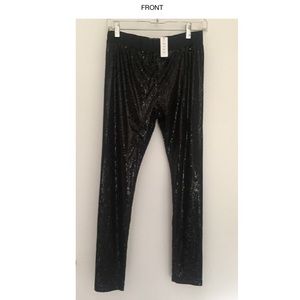 Black sequin leggings